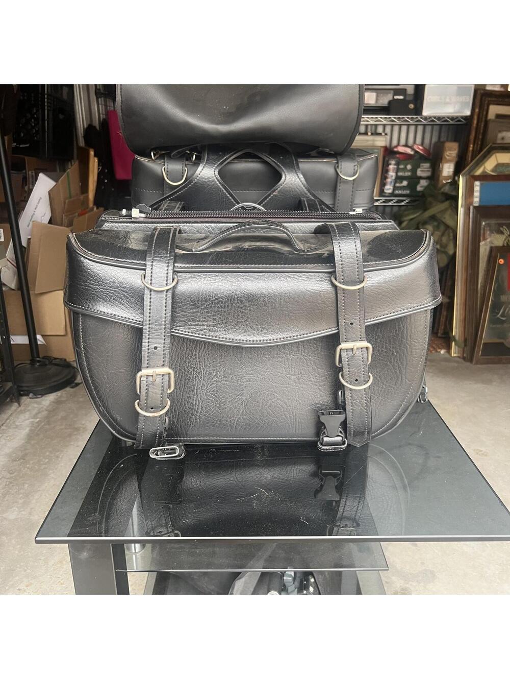 Tourmaster Black Motorcycle Saddlebag Set with Holster